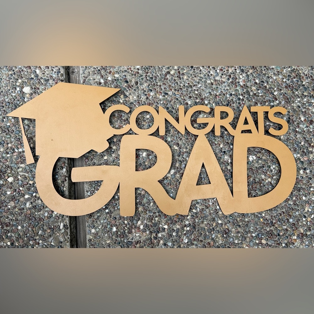 Congrats Grad Stacked Wood Sign